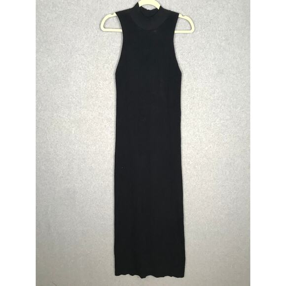 Freshman 1996 Dress Womens Medium Black Sweater Knit Ribbed‎ Goth Tight READ - Picture 1 of 12